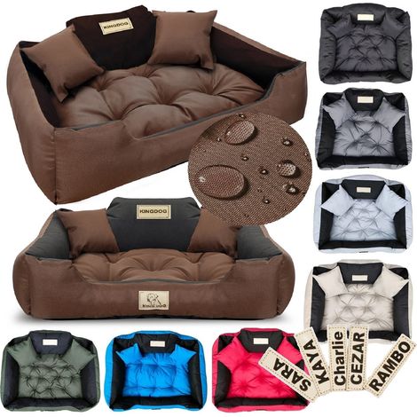 Hundebett KINGDOG 130x105 cm personalisierbar wasserdicht braun