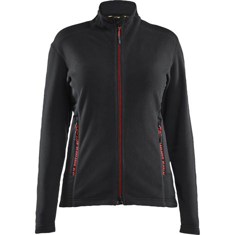 Veste de travail micropolaire femme 4766 - Noir/Rouge S