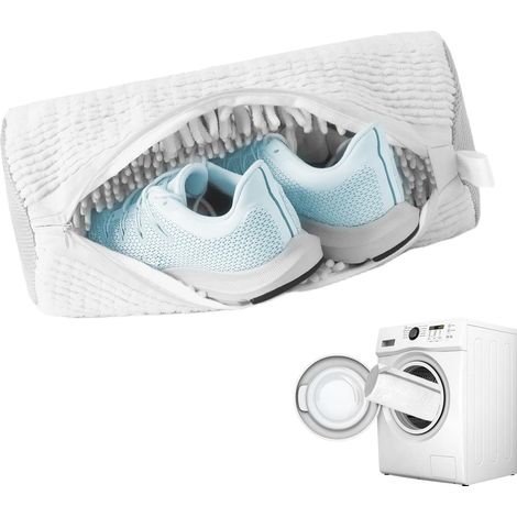 Bolsa para lavar zapatos, lavadora, bolsa para zapatos, lavadora con forro polar de limpieza de 360°, bolsa de lavado reutilizable, bolsa para lavar zapatos con cremallera, para proteger los zapatos