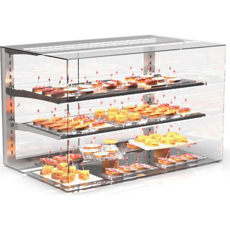 Vitrine Neutre avec Etagères Réglables - P.600mm et H.515mm - Sayl (1/4)