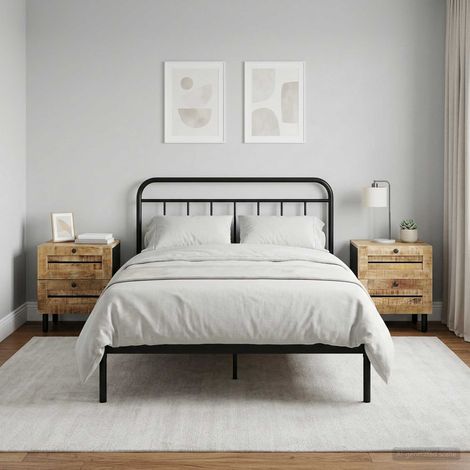 vidaXL Mesita de Noche 2 uds. Natural 40 x 33 x 46 cm (1/5)