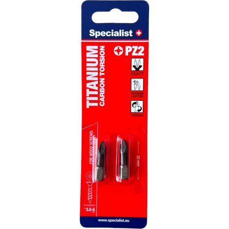 Peu de tournevis Specialist 24/2-076 PZ2 25 mm 2 unités