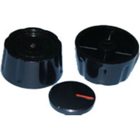 Mando cocina estandar 6 mm. eje corto negro