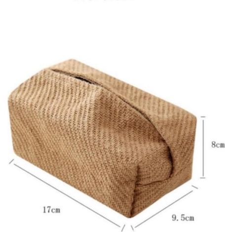 Caja para pañuelos de lino, algodón y yute: almacenamiento moderno para sala de estar o dormitorio, 1 unidad.