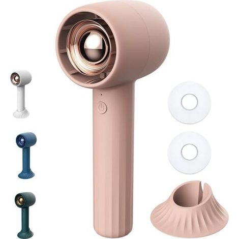 Ventilateur portable avec aromathérapie HA1 (2000 mAh, chargement USB, trois vitesses de ventilation, idéal pour les voyages, le maquillage et le rafraîchissement personnel en extérieur) Rose (avec su (1/4)