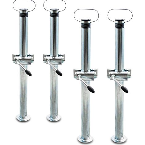 Bituxx 2 Paar Anhänger Abstellstütze Stütze Anhängerstütze Stützfuß bis 1000Kg 70cm mit Klemme Schelle (1/5)