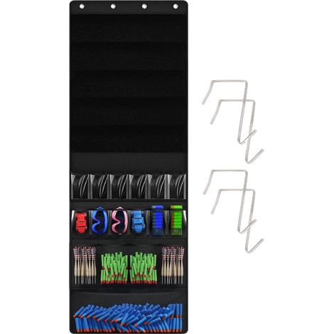 Organizador de juguetes con bolsillos de malla, caja grande para dardos, libros, muñecas, sala de estar, armario