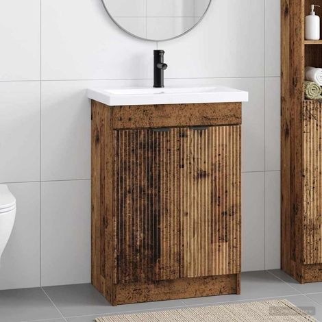 Juego de muebles de baño Madera envejecida 56 x 37,5 x 81 cm