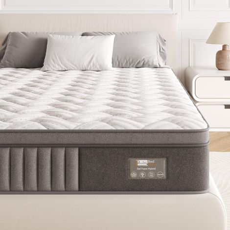 Matelas 90x190x20cm, Matelas à Ressorts ensachés et à mémoire de Forme, Renfort périphérique Ergonomique Matelas, Durable et Doux pour la Peau, Durable et Respirant (1/5)