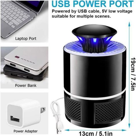 Lampe Anti Moustique, LED Lampe Anti Insectes Intérieur, Electrique Moustique Killer Lampe Répulsif Moustique, Mouches, (1/4)