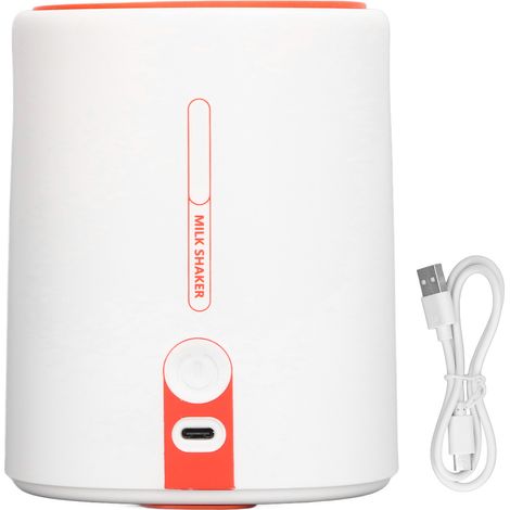 Shaker biberon électrique blanc USB, design fente flexible et sûr, léger portable automatique pour lait maternel