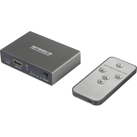 SpeaKa Professional SP-HDS-210 3 ports Switch HDMI UHD 8K @ 60 Hz, UHD 4K @ 120 Hz (1/4)