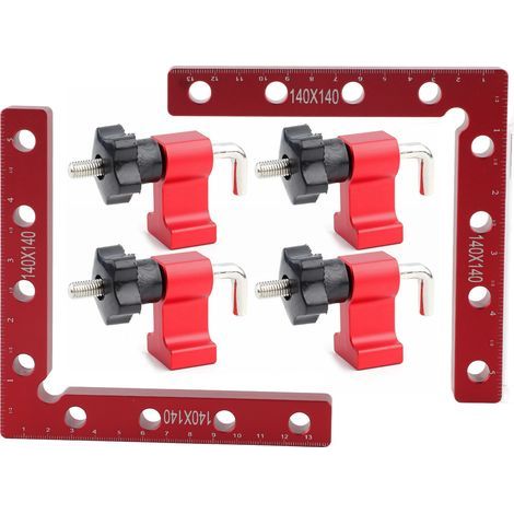 Règle de positionnement à Angle droit de 90 degrés, pince de fixation de panneau de charpentier en forme de L 140x140mm 140x140mm (1/5)