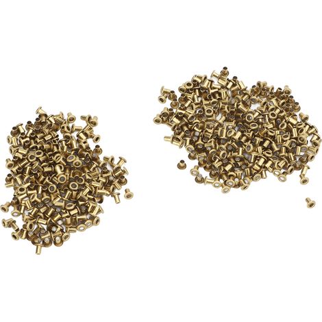 500 rivets à tête traversante pour tubes à unité unique, rivets creux en cuivre de 65 mm, raccords en cuivre, œillets, boucles et passe-câbles, 2,3 x 4,5 x 4,3 mm. (1/5)