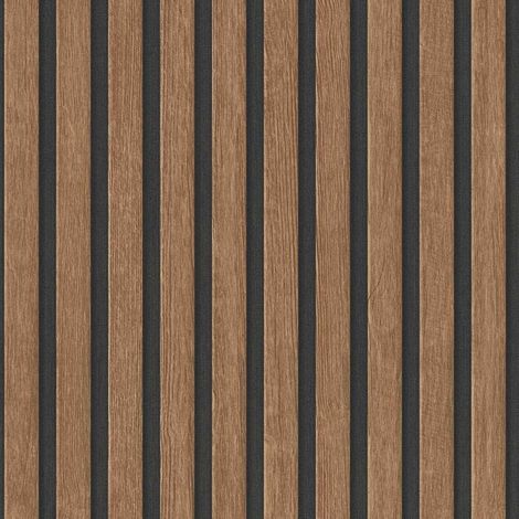 AS Creation Wooden Panels Walnut Brown Wallpaper Modern Paste The Wall Vinyl