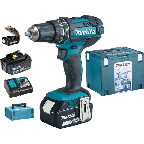Makita Perceuse-visseuse à percussion sans fil 18V + Set de 31 embouts + Glacière MAKPAC taille 4