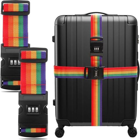 Gepäckgurt – Polyester – 55 bis 195 cm – mit Digitalanzeige – für Reisen und Outdoor-Aktivitäten – 2er-Pack (1/5)
