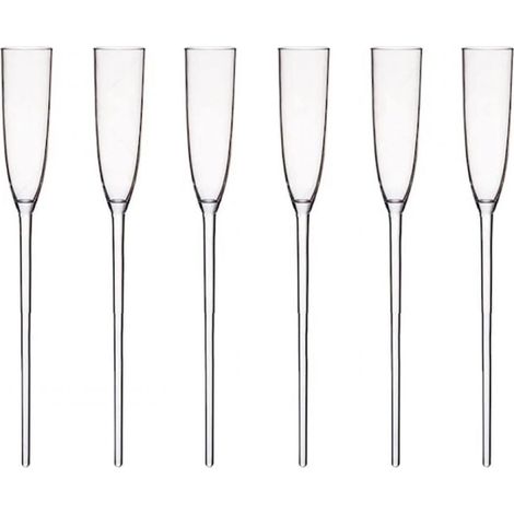 Ensemble de 6 verres à cocktail transparents en acrylique, style highball, à champagne, à bulles. (1/5)