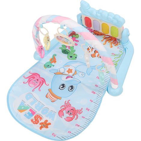 Tapis d'éveil pour bébé, motif animaux marins et musique, bleu (1/5)