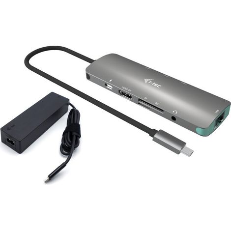 i-tec USB-C Metal Nano Docking Station 4K HDMI LAN with Power Delivery 100W + Universal Charger 100W (1/4)