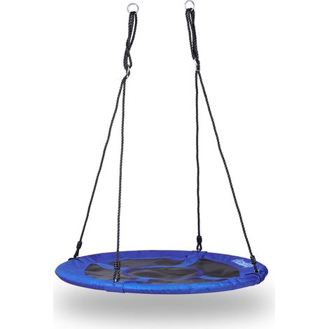 Columpio nido redondo de jardín para niños y adultos confort de asiento moderno 110 cm de nailon azul oscuro 130005259 (1/3)