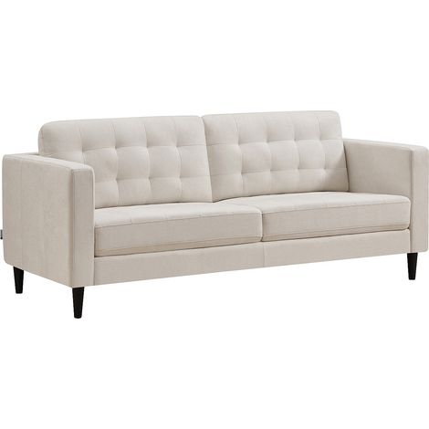 Divano 3 posti in tessuto beige - DIBALU