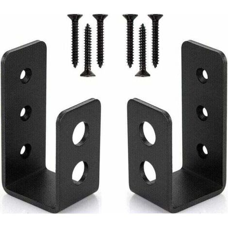 Pack de de 2 Supports de Porte Robustes en Acier , XU,pour Portes de 2 x 4 - Barre de Sécurité en Forme de U - (1/4)