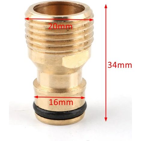 (Mâle-1l2-Laiton) 1 raccord rapide en laiton fileté de 1 pouce pour irrigation de jardin, adaptateur de buse de robinet, joints de pistolet à eau (1/5)
