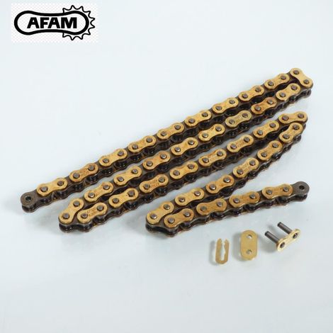 Afam A420R1-G Neu Motorradkette 76 Glieder Pas 420 gold und (1/2)