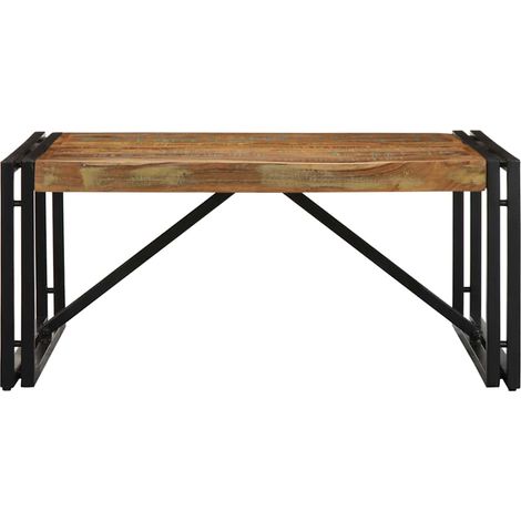 Table basse Table de salon Table de café multicolore 80x80x35 cm bois de récupération massif (1/5)