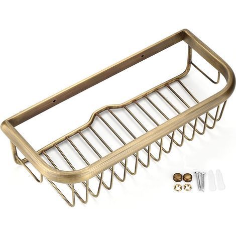 Panier de Savon de Douche, Panier de Douche en cuivre Massif Porte-Savon de Bain shampooing Titulaire de Stockage Support Mural tagre de Salle de Bain 30cm (1/5)