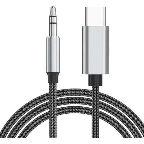 Câble USB C vers Jack 1.5M,USB C vers Auxiliaire Prise Jack 3,5mm Adaptateur USBC Jack 3.5mm Compatible avec 17 Air Pro Max/16/15,Galaxy,S25/S24Ultra,iPad,P40 (1/5)