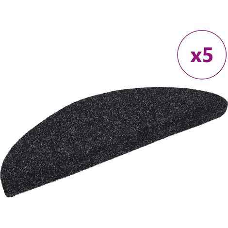 Stair Mat Set of 5 Black Needle-punched fabric 56x17x3 cm vidaXL (1/5)