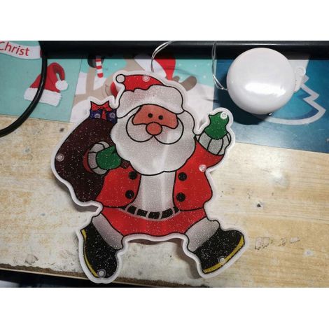 Abverkauf Weihnachtliche Fensterdekorationen: Lichterketten mit Saugnäpfen, LED-Lichterketten, Weihnachtsmann, Schneemann, Weihnachtsdekorationen. (1/3)