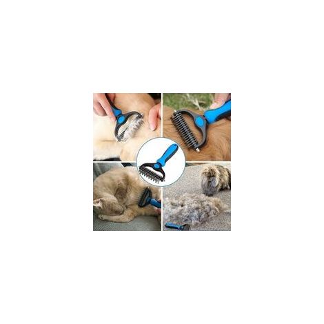 Double-Sided Grooming Comb for Long-Haired Dogs and Cats, Detangling Brush with 9+17 Teeth, Large Pink (1/5)