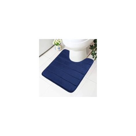 Tapis de salle de bain en mousse à mémoire de forme (bleu marine), 50x60 cm, design antidérapant, doux et absorbant, adapté aux toilettes et salles de bain (1/4)