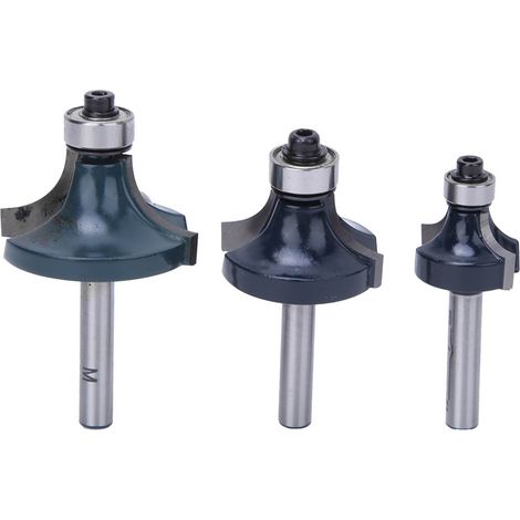 [JAMAIS UTILISÉ]Lot de 3 fraises à arrondir les angles, queue de 6,35 mm (1/4 pouce), avec roulement pour le travail du bois (1/5)