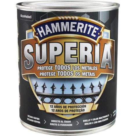 Hammerite Superia Esmalte antioxidante al agua Mate Gris 750 ml (1/2)