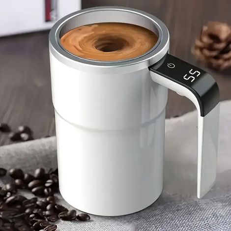 Tasse à café intelligente avec mesure de la température et chargement USB, agitation magnétique automatique, conception anti-sédimentation. (1/5)