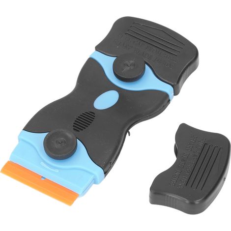 Outil de grattage 2 en 1 avec lame ABS, grattoir de nettoyage à double tranchant en métal et plastique (noir et bleu) (1/5)