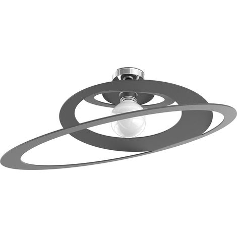 Plafoniera Industrial-Minimal Bungee Metallo Antracite 1 Luce E27 D70Cm