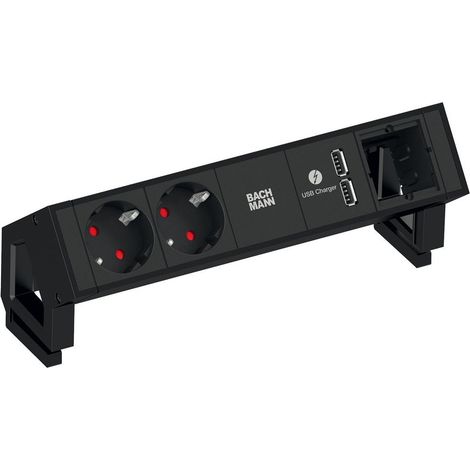 Bachmann scrivania multiprise2 caricatore usb e 2 x schuko