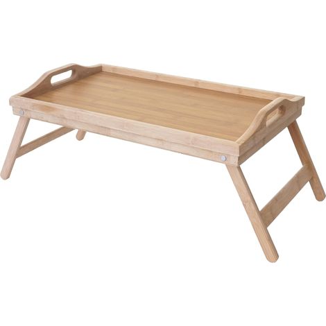 Plateau de service - Pliable - Bambou - 21x64x30 cm - Design contemporain (1/5)