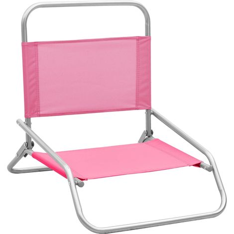 Maison Exclusive - Sedie da Spiaggia Pieghevoli 2 pz Rosa in Tessuto