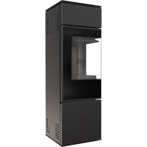 Kaminofen aus Stahl KRATKI REN/S links Ø 150 7 kW schwarz Verkleidung mit Türfeder (1/5)