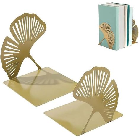 Buchstützen 2er-Set Multifunktional Regalaccessoire Rutschfester Boden Robustes Metall Sehr dekorativ Geeignet für Zuhause Büro Bibliothek und (1/5)