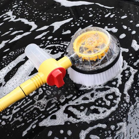 Kit Lavage Auto Chenille Microfibre Rotatif 360° Avec Manche Pliable, Outil de Nettoyage Pare-Brise Vitres Portières, Brosse Éponge Voiture (1/5)