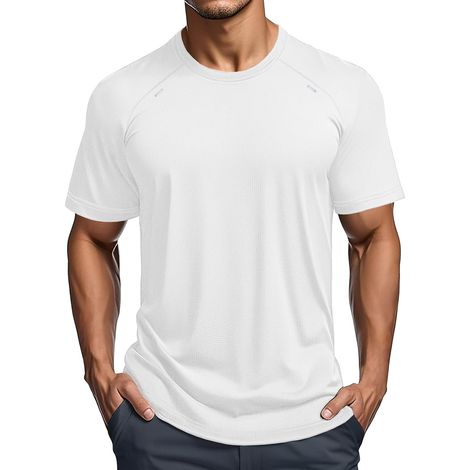 T Shirt Sport Homme Fitness Gym T-Shirt Séchage Rapide Respirant Mesh Manches Courtes Tee Shirt