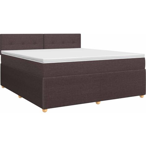 Maison Exclusive - Letto box spring con materasso Marrone Scuro 140 x 190 cm (1/5)