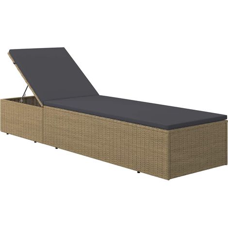 Maison Exclusive - Sonnenliege Poly Rattan Braun und Dunkelgrau (1/5)